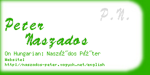 peter naszados business card